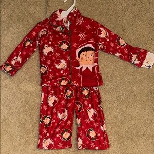 Festive Red Elf Kids Pajama Set